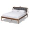 Baxton Studio Helsa Mid-Century Modern Dark Grey Fabric and Walnut Finished Full Size Platform Bed 175-10908-Zoro - alternate 3